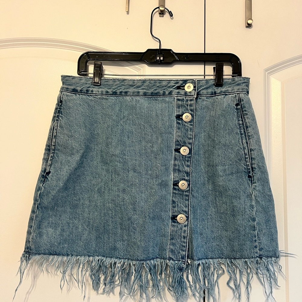 3x1 Blue A-Line Mini Skirt